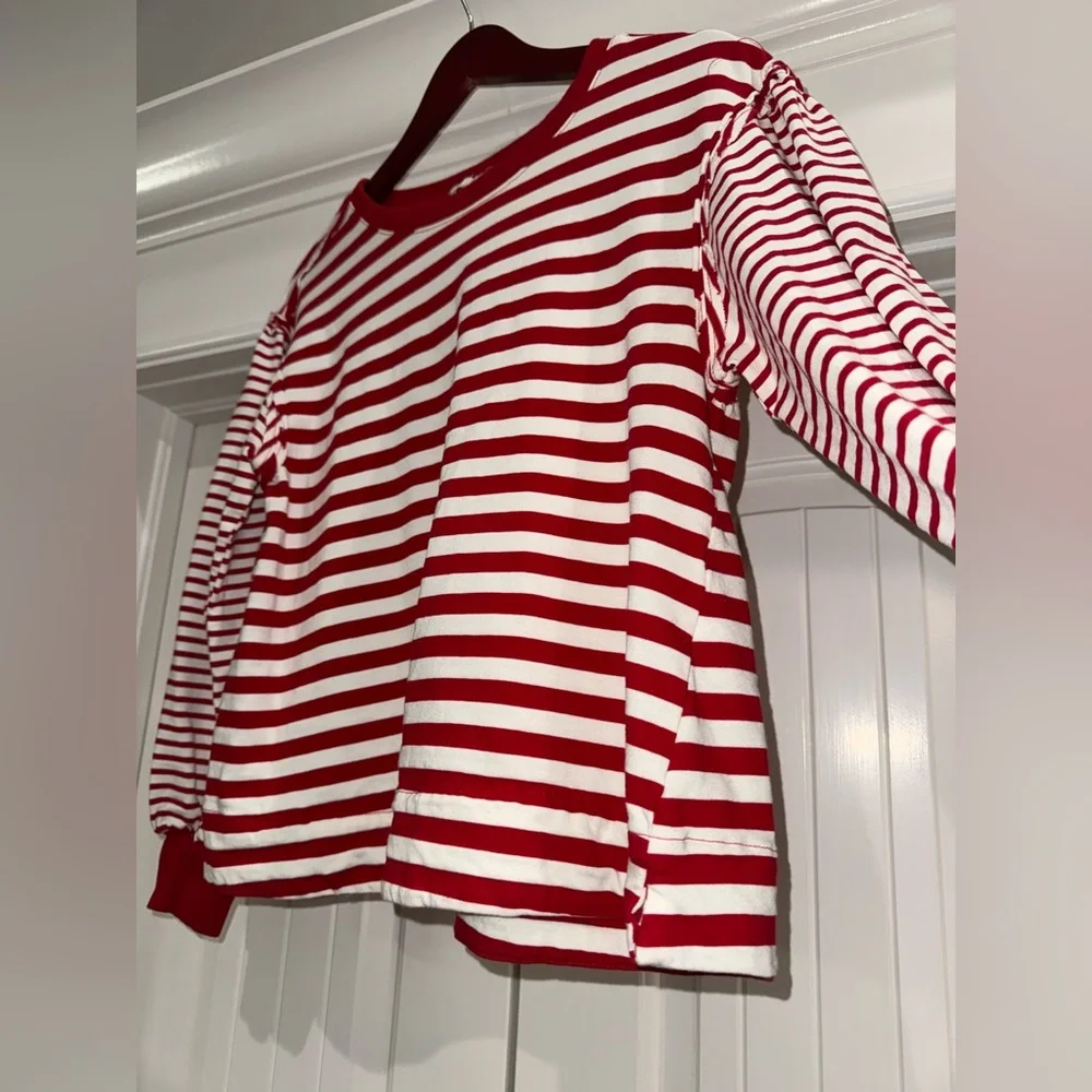 JODIFL Red and White Striped Top - Picture 2 of 6